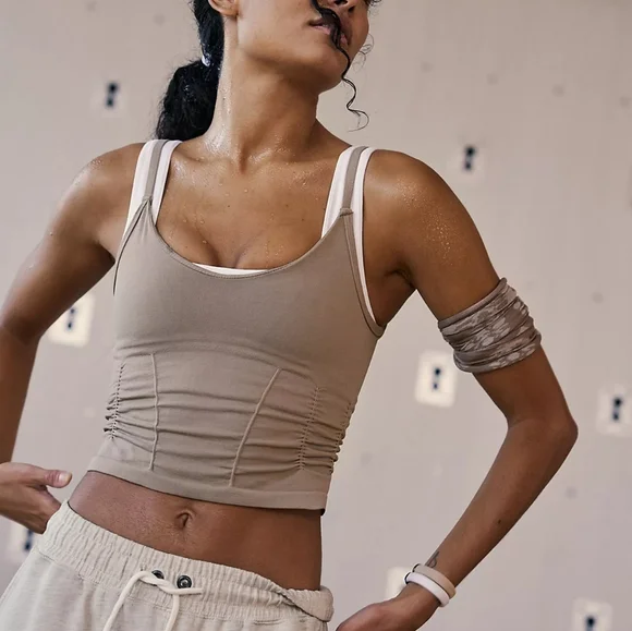 FREE PEOPLE Good Karma Ruched Crop Tank NWOT - XS/S - Picture 6 of 11